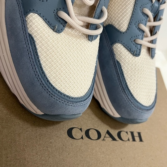 Coach Women's Blue and White Sneakers - Picture 6 of 14